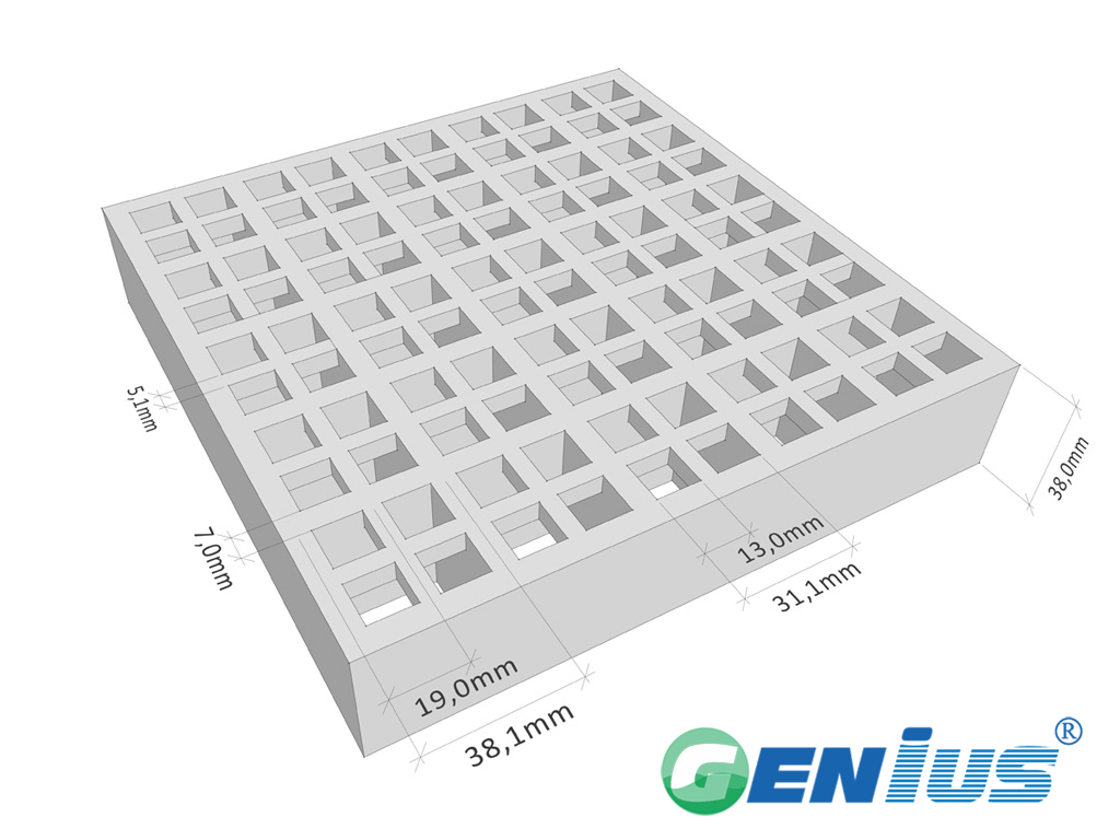 玻璃钢模塑格栅 19*19H38