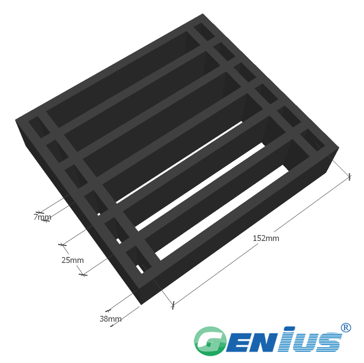 玻璃钢模塑格栅25*152H38楼梯踏板