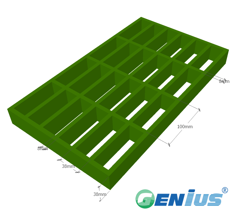玻璃钢模塑格栅38*100H38