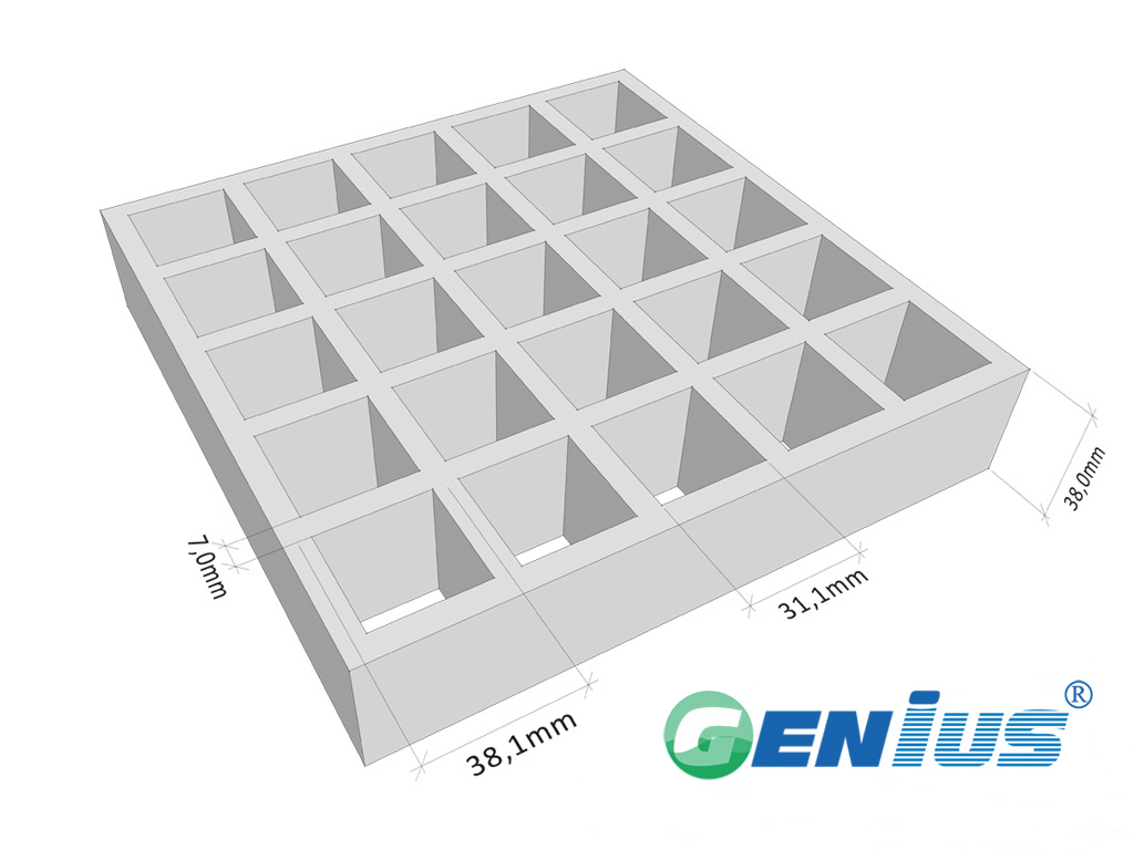 玻璃钢模塑格栅 38*38H38